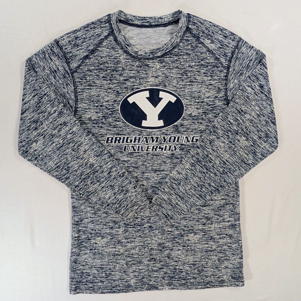 BYU Cougars Womens Long Sleeve Shirt Heathered Black graphic